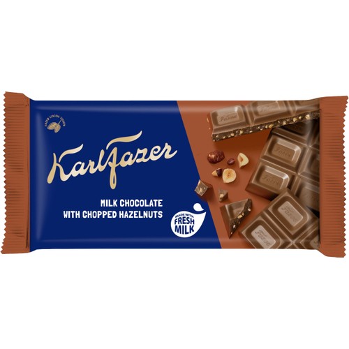 Chokladkaka Hackad Hasselnöt 145g Fazer