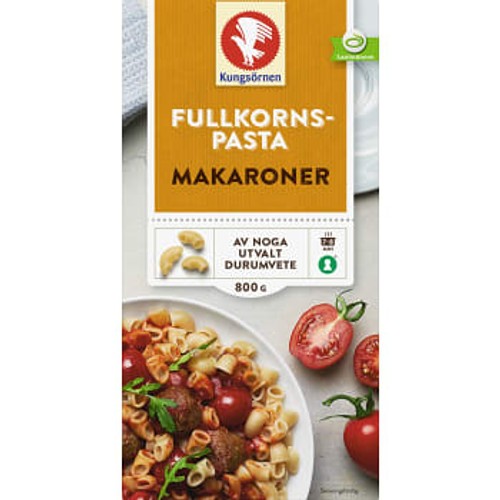 Fullkornspasta Makaroner 800g Kungsörnen