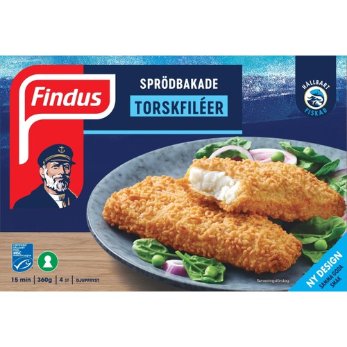 Torskfilé sprödbakad Fryst 4-p 360g Findus