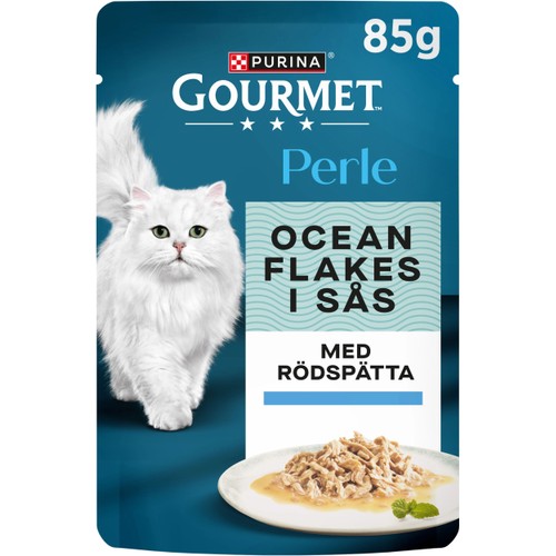 Kattmat Ocean Flakes Rödspätta 85g Gourmet Perle