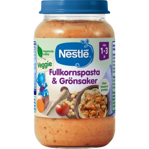 Barnmat Fullkornspasta & grönsaker 1år 220g  Nestle