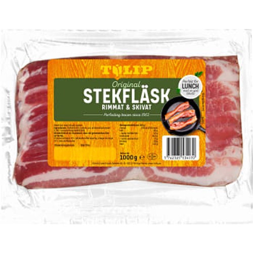 Stekfläsk Rimmat och Skivat 1kg Tulip