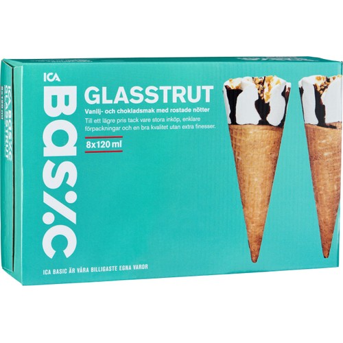 Glasstrut Vanilj choklad 8-p 120ml ICA Basic