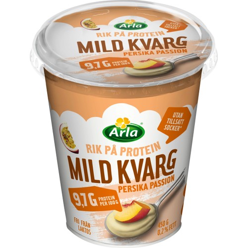 Kvarg Mild Persika Passion Laktosfri 0,2% 450g Arla®