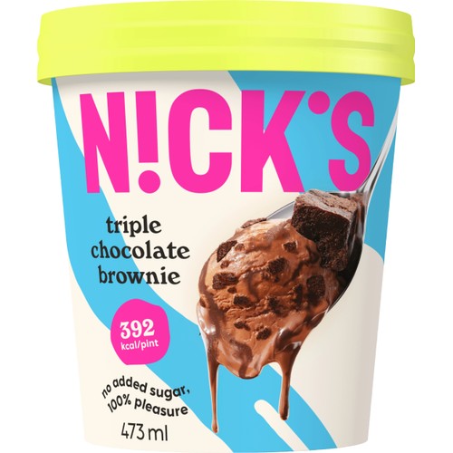 Glass Triple chocolate brownie 473ml Nick´s