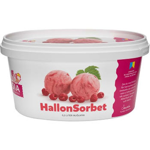 Hallonsorbet 500ml Sia Glass