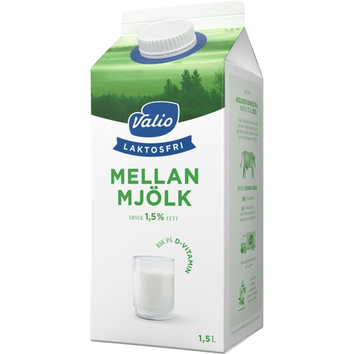 Mellanmjölkdryck Laktosfri 1,5% 1,5l Valio