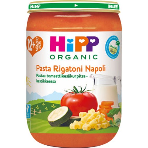 Pasta rigatoni napoli Från 12m Ekologisk 220g Hipp