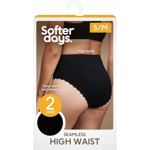 Trosa seamless spets High waist S/M 2p svart Softer Days