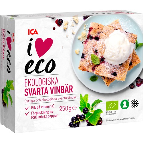 Svarta Vinbär Eko 250g ICA I love eco