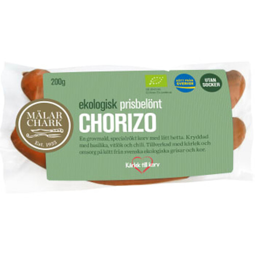 Chorizo 2-p Ekologisk 200g Mälarchark