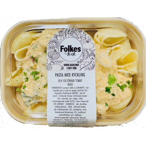 Pasta med kyckling och soltorkade tomater