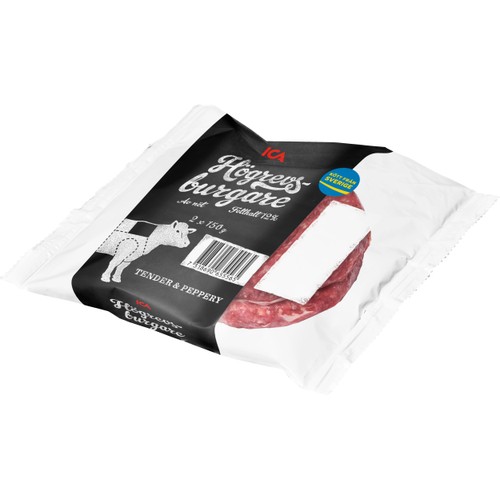 Högrevshamburgare Färsk 2-p 300g ICA