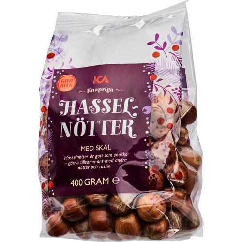 Hasselnötter med skal 400g ICA