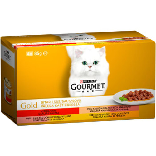 Kattmat Kött i sås 4-p 340g Gourmet