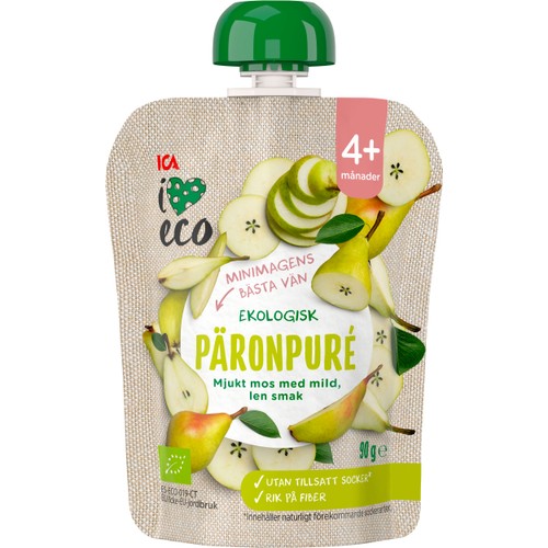 Päronpuré Ekologisk 4m 90g ICA I love eco