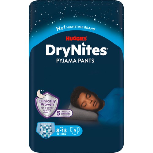 Nattbyxblöja Pojke 8-13 år 30-48kg 9-p DryNites