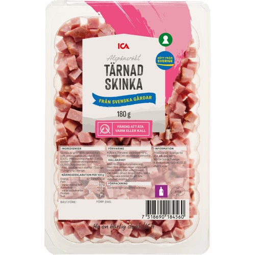 Tärnad Skinka Rökt 180g ICA