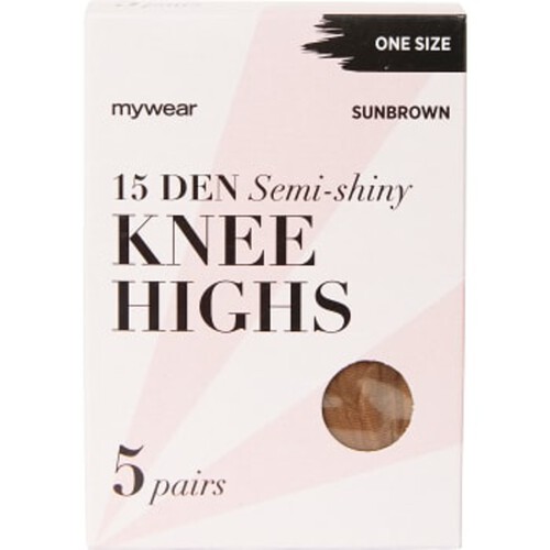 Knästrumpa 5p 15D Semi-shiny Sunbrown Onesize mywear
