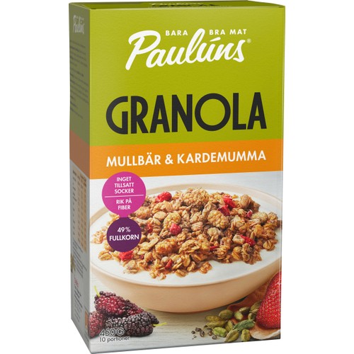 Granola Mullbär & kardemumma 450g Paulúns