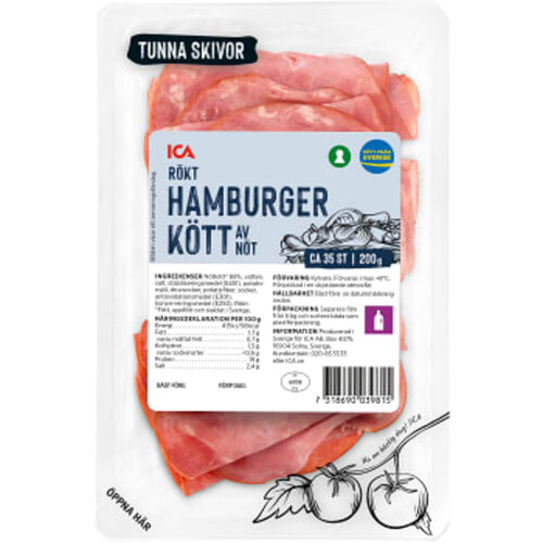 Hamburgerkött Tunna Skivor 200g ICA