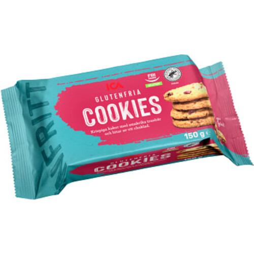 Cookie Tranbär & Vit Choklad Glutenfri 150g ICA