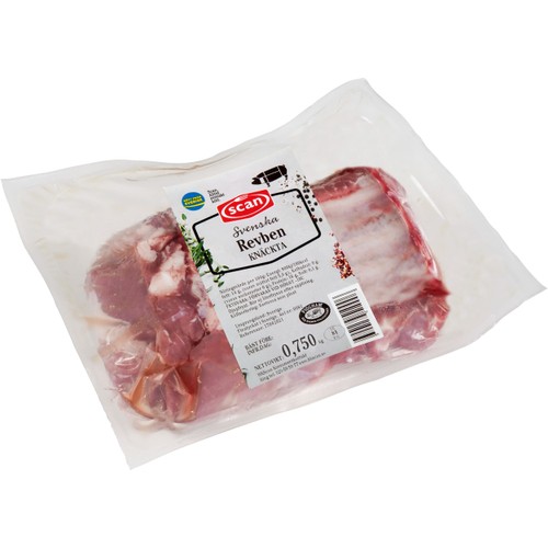Revben av gris, tjocka knäckta  ca 825g Scan