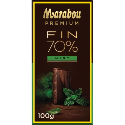 Chokladkaka Premium 70% Cocoa Mint 100g Marabou