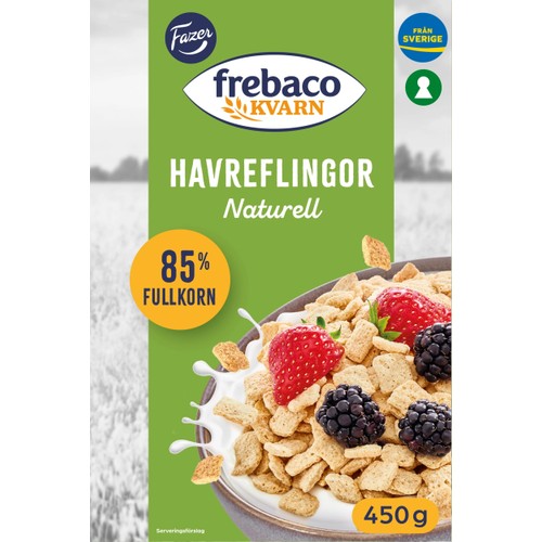 Havreflingor naturella 450g Frebaco