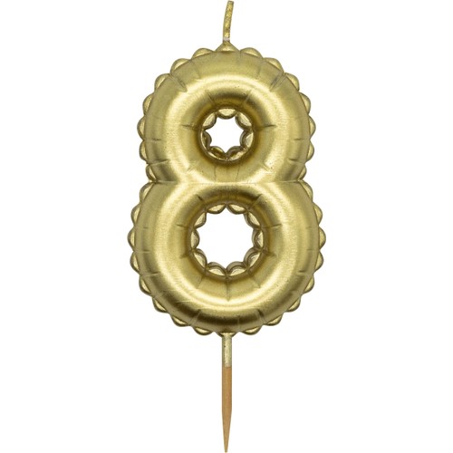 Sifferljus 8 guld Happy Party