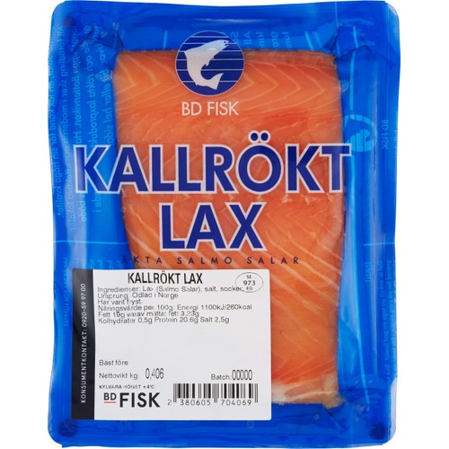Kallrökt lax i bit 300g BD Fisk