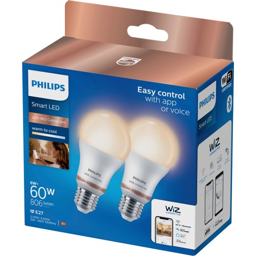Smart LED WiZ Normal E27 806lm(60W) E27 Dimbar 2p Philips