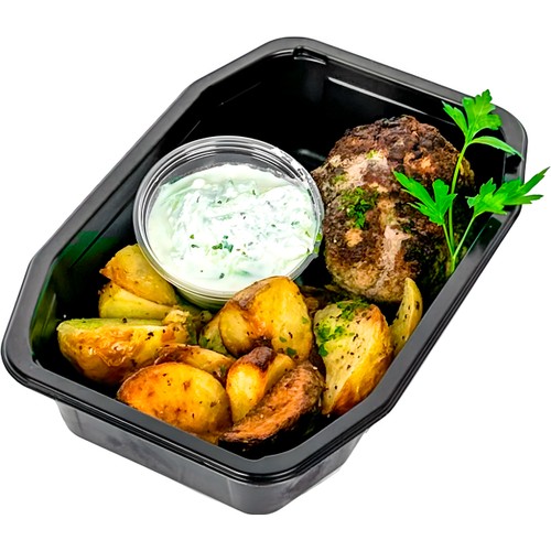 Grekisk Biff Med Klyftpotatis & Tzatziki ca 420g ICA Kvantum Lerum