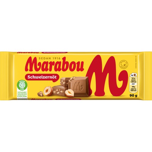 Chokladkaka Schweizernöt 90g Marabou