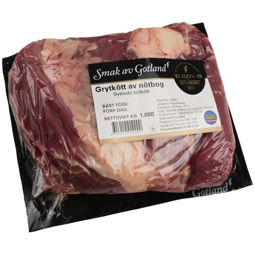 Grytkött Färsk av nötbog ca 1kg Smak av Gotland