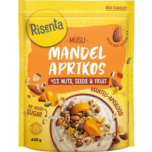 Müsli Mandel Aprikos Inget TIllsatt Socker 400g Risenta