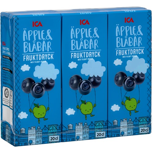 Fruktdryck Äpple & Blåbär 3-p 60cl ICA