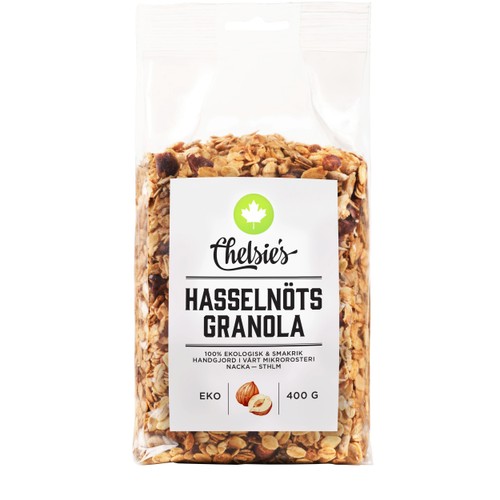 Hasselnöts Granola Eko 400g Chelsie's Organic Gourmet Products