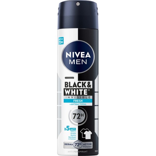 Deodorant Spray 72h Black & White Fresh Anti-bacterial 150ml Nivea Men