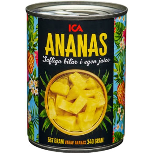 Ananasbitar i juice 340g ICA