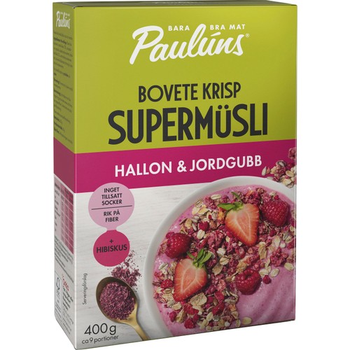 Müsli Hallon & Jordgubb 400g Paulúns