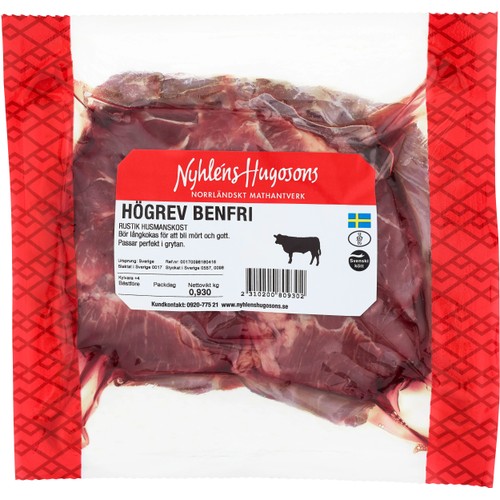 Högrev Benfri i bit ca 1kg Nyhléns Hugosons