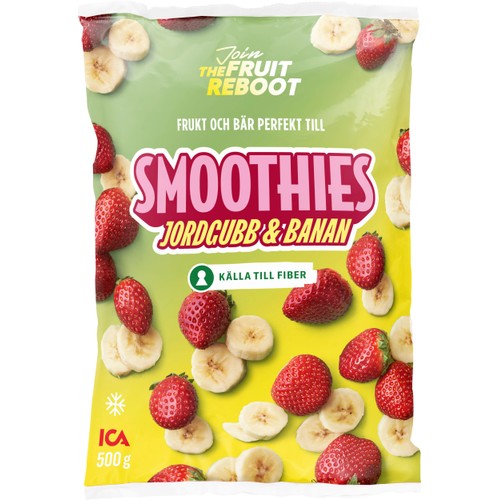 Frukt till smoothies Jordgubb & banan Fryst 500g ICA