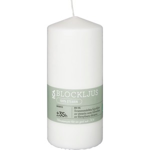 Blockljus vit stearin 15cm ICA