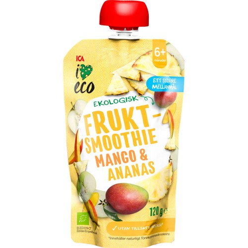 Fruktsmoothie mango & ananas 6m 120 g ICA I love eco