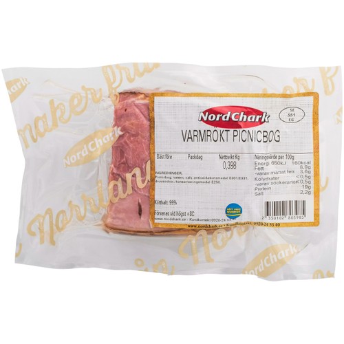 Varmrökt picnicbog ca 450g Nordchark