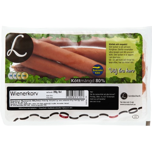 Wienerkorv 390g Lundachark