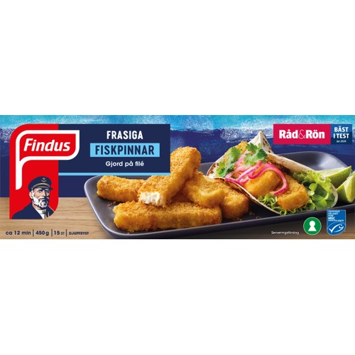 Fiskpinnar frasiga Fryst 15-p 450g Findus