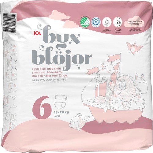Byxblöjor Strl 6 13-20kg 32-p ICA