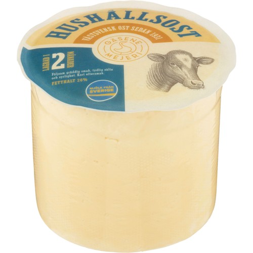 Hushållsost 26% ca 2000g Gäsene Mejeri